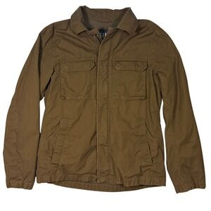 GAP 2008 Mens Field Jacket M Green Brown Cotton Twill Utility Military Workwear